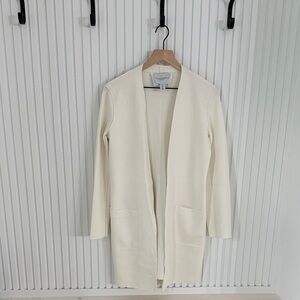 Elegant Cream Open-Front Cardigan